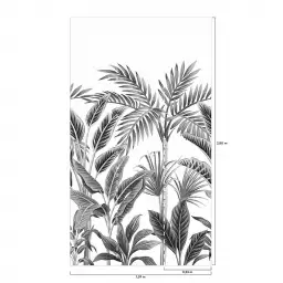 Palmeraie - tapisserie panoramique jungle noir et blanc