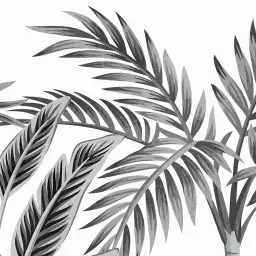Palmeraie - tapisserie panoramique jungle noir et blanc