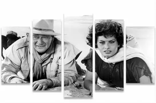 John wayne et sophia loren - photos noir et blanc célébrités