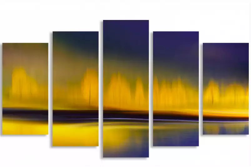 La nuit jaune - tableau paysage nature