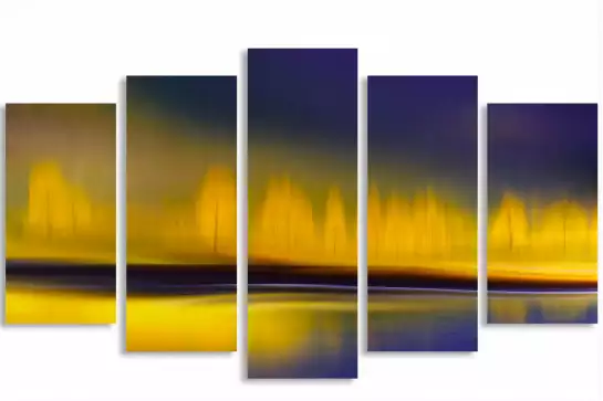 La nuit jaune - tableau paysage nature