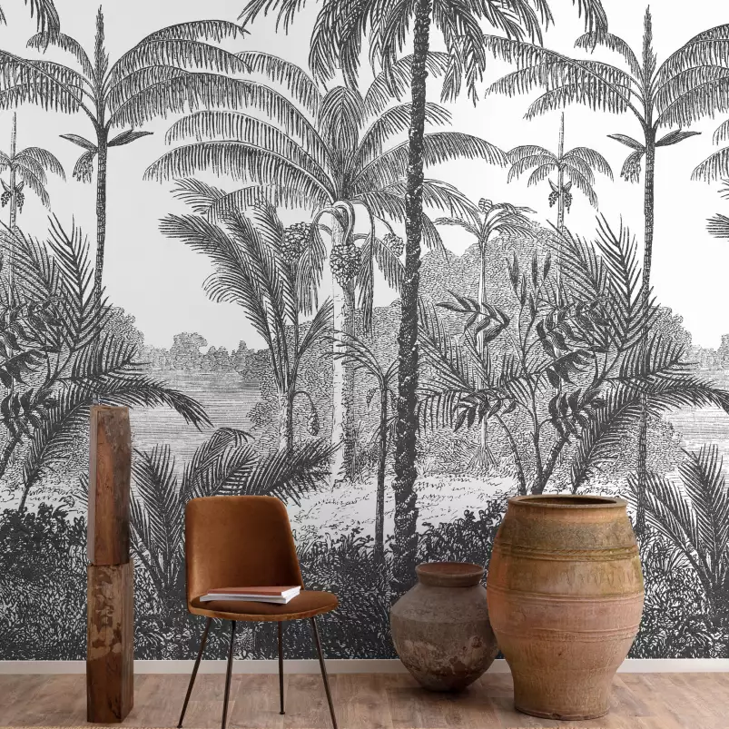 Cocotier - tapisserie panoramique palmier
