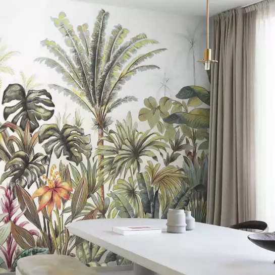 Jungle royale - tapisserie panoramique palmier