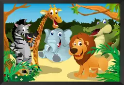 Les animaux de la jungle - tableau animaux colorés