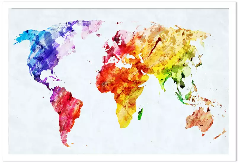 Multicolore carte du monde - tableau carte du monde