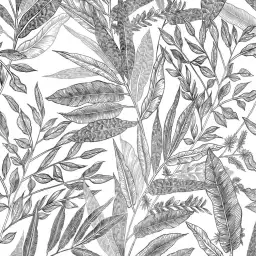 Jungle en Noir et blanc - tapisserie panoramique jungle noir et blanc