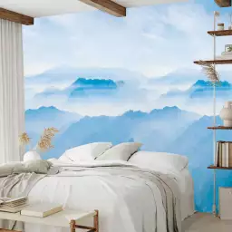 Sommet bleu - tapisserie panoramique montagne