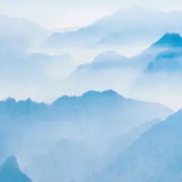 Sommet bleu - tapisserie panoramique montagne