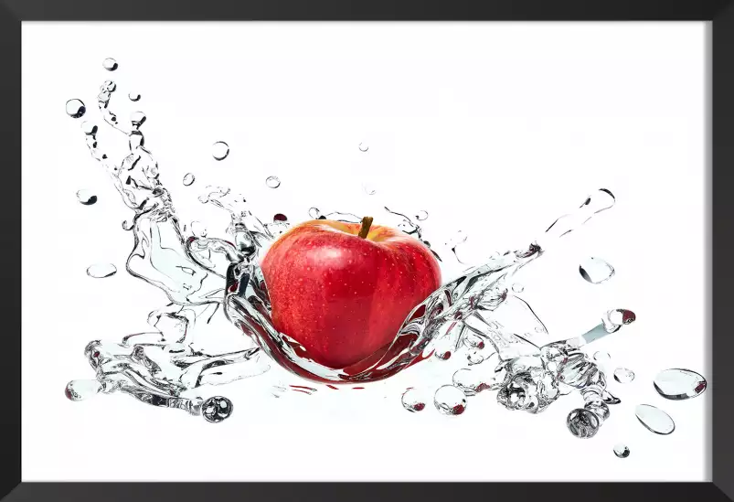Pomme rouge et goutte d'eau - tableaux fruits