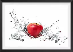 Pomme rouge et goutte d'eau - tableaux fruits