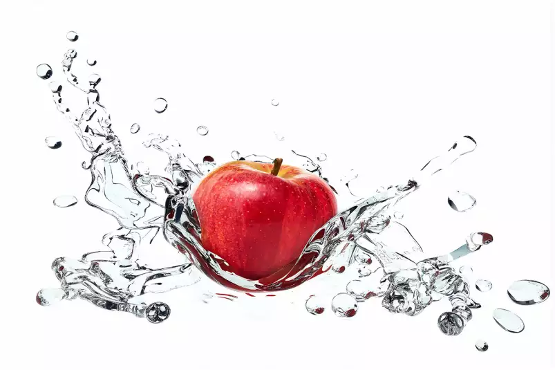 Pomme rouge et goutte d'eau - tableaux fruits