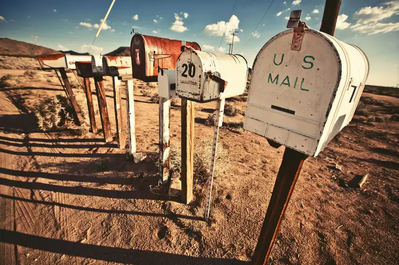 Us mail - poster monde vintage