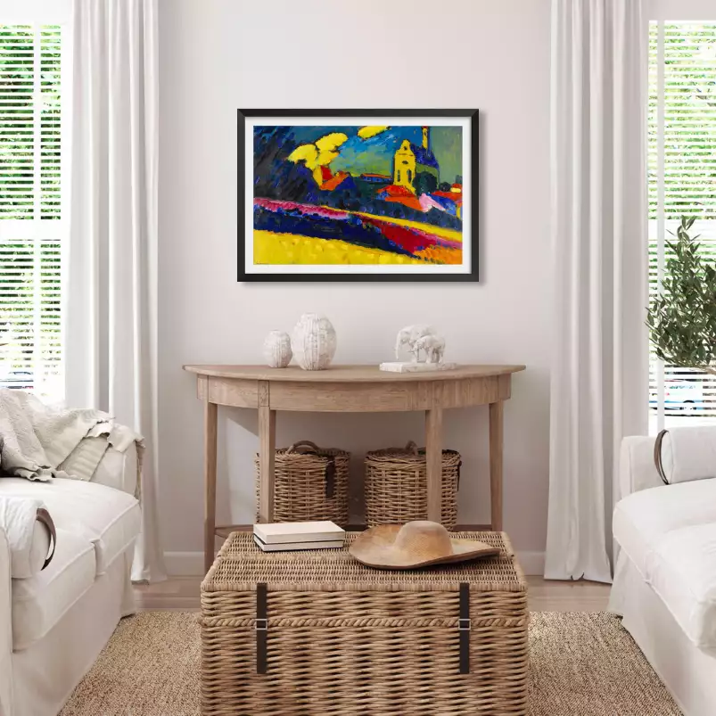 Kandinsky - murnau, paysage avec eglise - tableau celebre