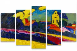 Kandinsky - murnau, paysage avec eglise - tableau celebre