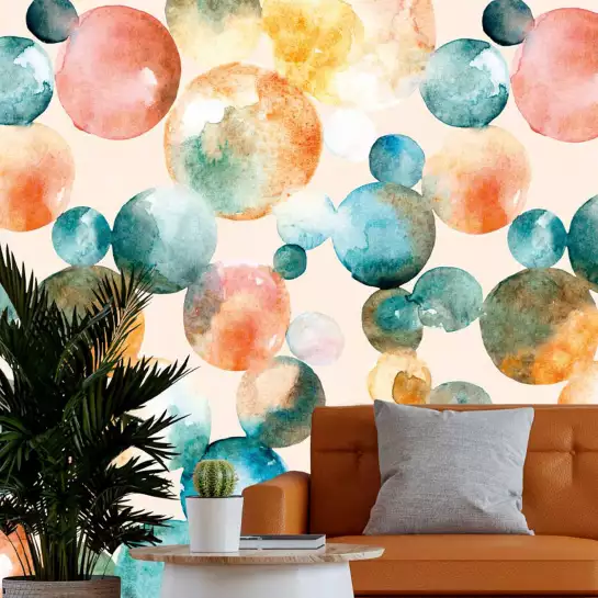 Bulles colorées - tapisserie murale panoramique colorée