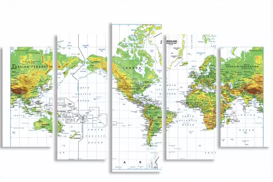 Carte d'ecole - carte du monde vintage