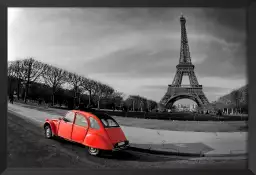 Tour eiffel et 2cv rouge - affiches paris