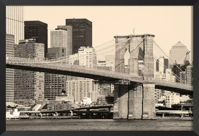 Brooklyn bridge sepia - poster de new york