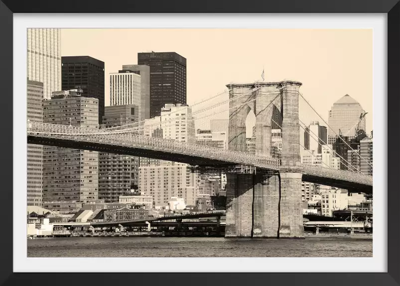 Brooklyn bridge sepia - poster de new york