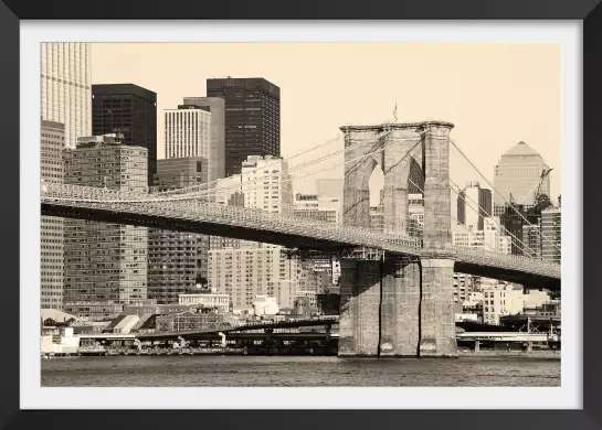 Brooklyn bridge sepia - poster de new york