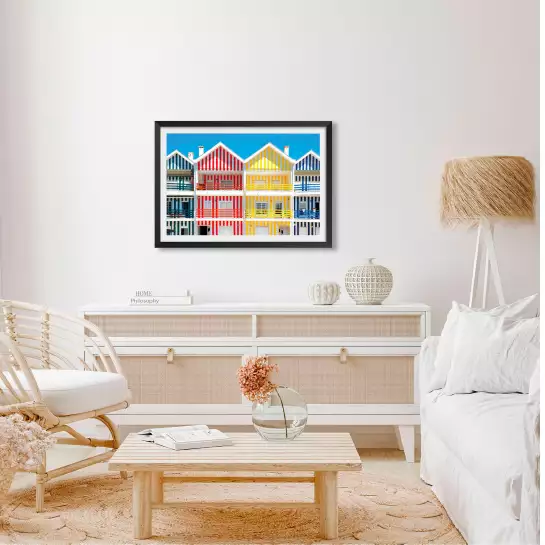 Houses of Striped Colors - poster ville du monde