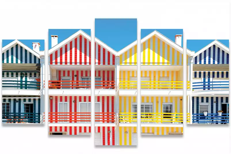 Houses of Striped Colors - poster ville du monde