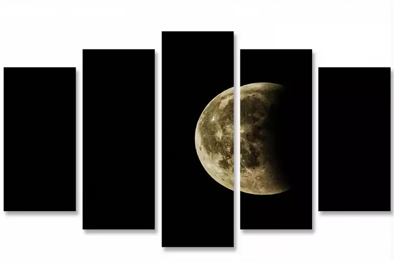 Poster noir et blanc photo de lune - poster astronomie