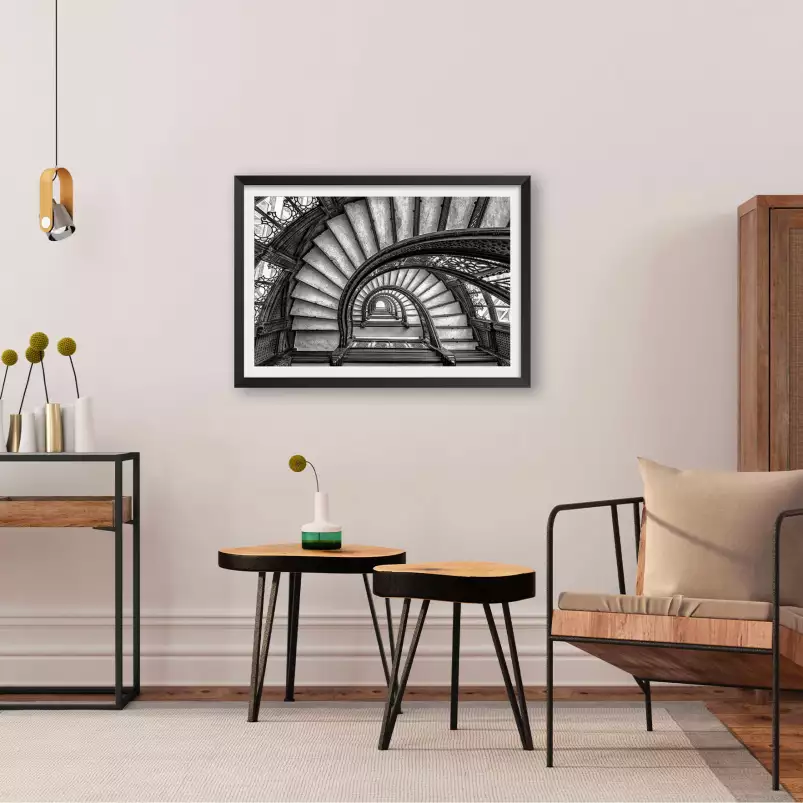 Affiche Deco Circular staircase - poster style industriel