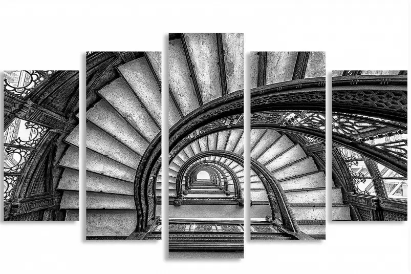 Affiche Deco Circular staircase - poster style industriel