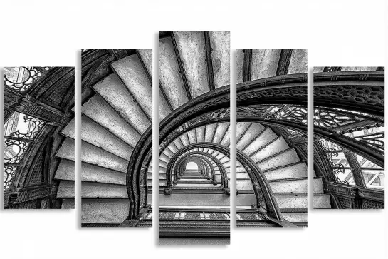 Affiche Deco Circular staircase - poster style industriel