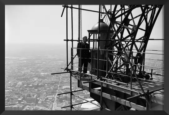 Antenne sur la tour eiffel,1950 - poster paris vintage