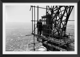 Antenne sur la tour eiffel,1950 - poster paris vintage