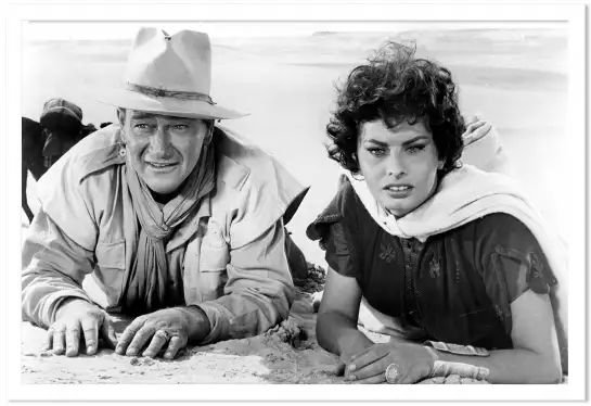 John wayne et sophia loren - photos noir et blanc célébrités