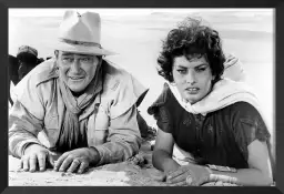 John wayne et sophia loren - photos noir et blanc célébrités