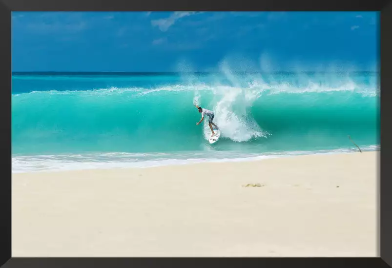 Plage et surfeur - poster surf