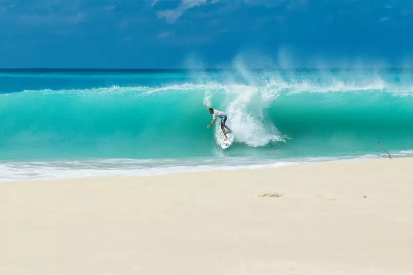 Plage et surfeur - poster surf