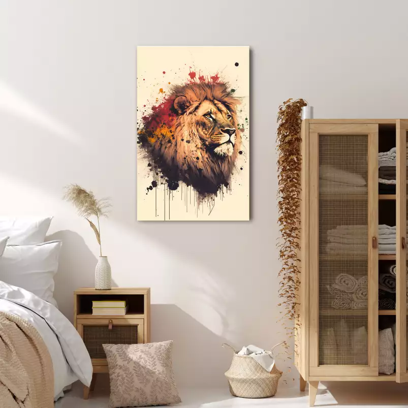 Tête de lion Pop Art - tableau pas cher