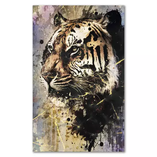 Tête de tigre graffiti - tableau pas cher