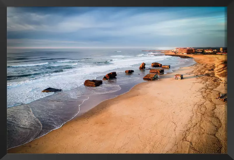 Capbreton sud blocos vue du ciel - poster sud ouest