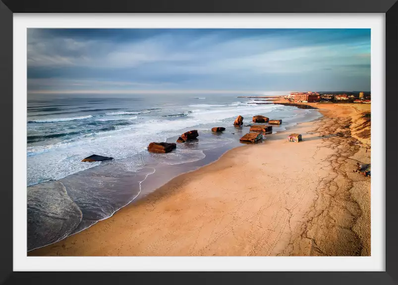 Capbreton sud blocos vue du ciel - poster sud ouest