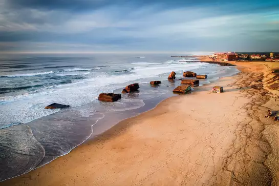 Capbreton sud blocos vue du ciel - poster sud ouest