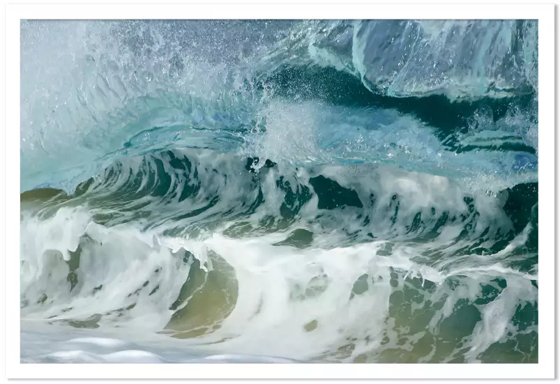 Surf zoom sur le shore break - tableau mer