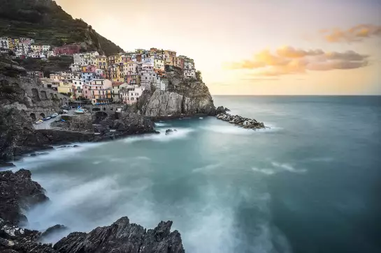 Manarola les cinque terre - tableau bord de mer