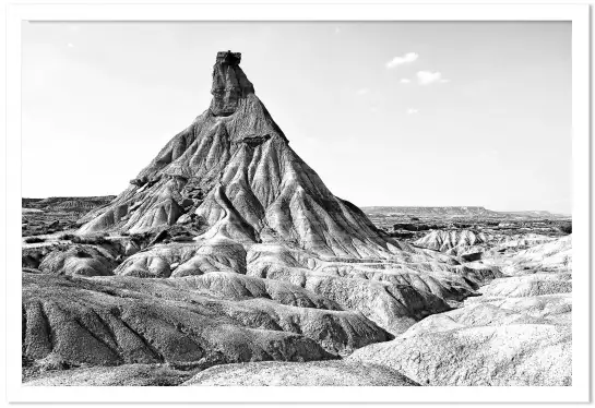 Bardenas piton - poster noir et blanc