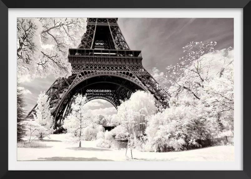 Winter white la tour eiffel - tableau paris