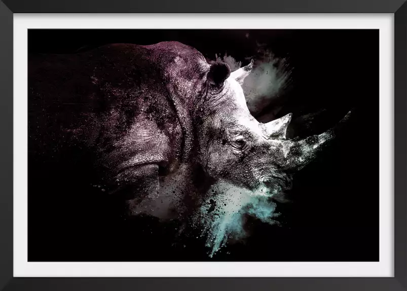 Wild explosion rhino- portrait animaux