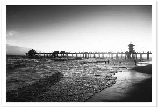 Sunset huntington beach - tableau bord de plage