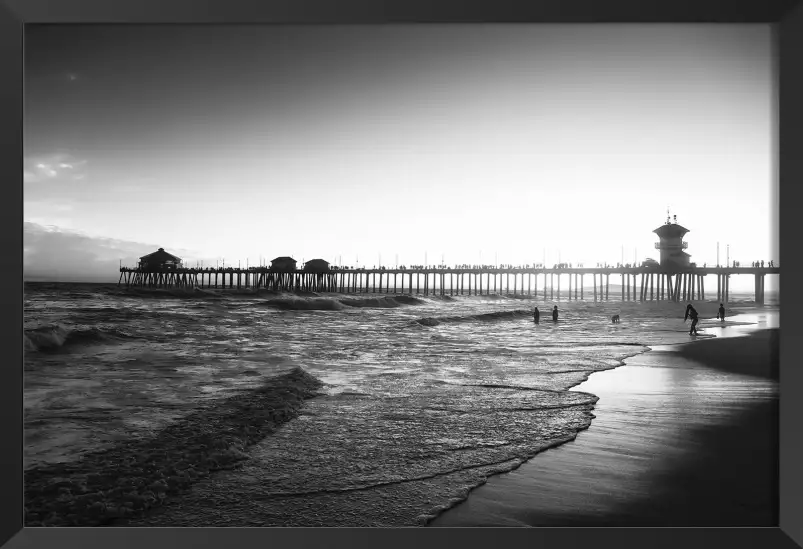 Sunset huntington beach - tableau bord de plage