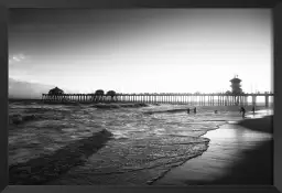 Sunset huntington beach - tableau bord de plage