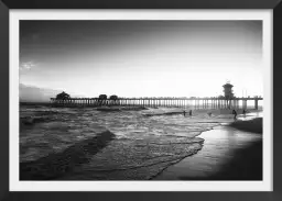 Sunset huntington beach - tableau bord de plage